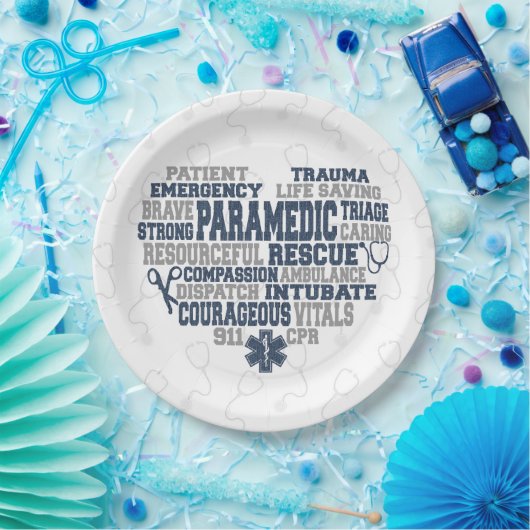 Paramedische denimtextuur papieren bordje (Feest)