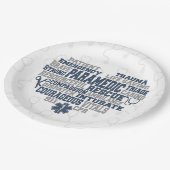 Paramedische denimtextuur papieren bordje (Gekanteld)