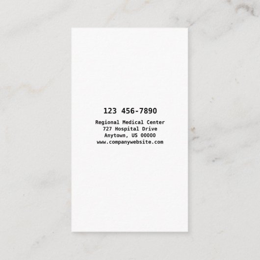 paramedische diensten visitekaartje (Achterkant)