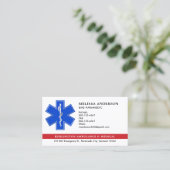 Paramedische EMS Ambulance Star of Life Logo QR-co Visitekaartje (Staand voorkant)