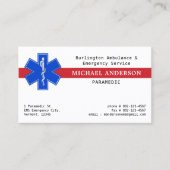 Paramedische EMS EMT Ambulance Star of Life QR-cod Visitekaartje (Voorkant)
