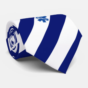 Paramedische EMT Custom Initiaal Navy Stripes Stropdas