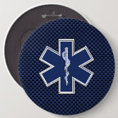 Paramedische medische spoedhulp Ster Ronde Button 6,0 Cm (Voorkant /achterkant)