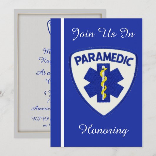 Paramedische oproep tot pensionering kaart (Voorkant / Achterkant)