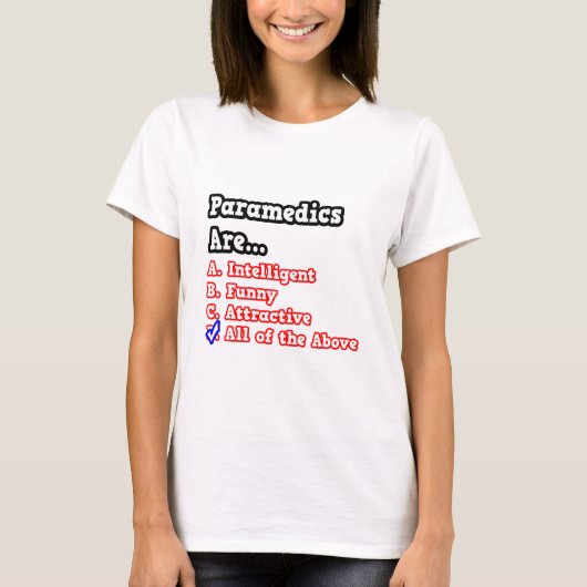 Paramedische Quiz...Joke T-shirt (Voorkant)