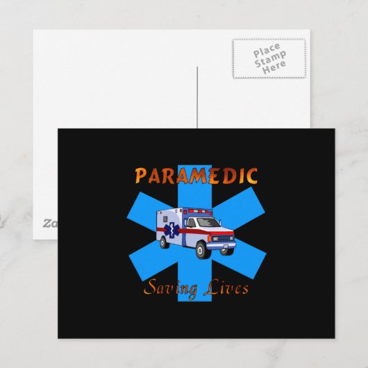 Paramedische reddingslevens briefkaart (Voorkant / Achterkant)