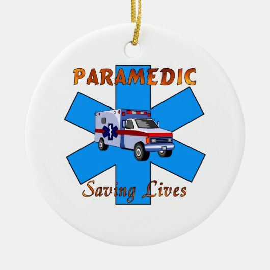 Paramedische reddingslevens keramisch ornament (Voorkant)