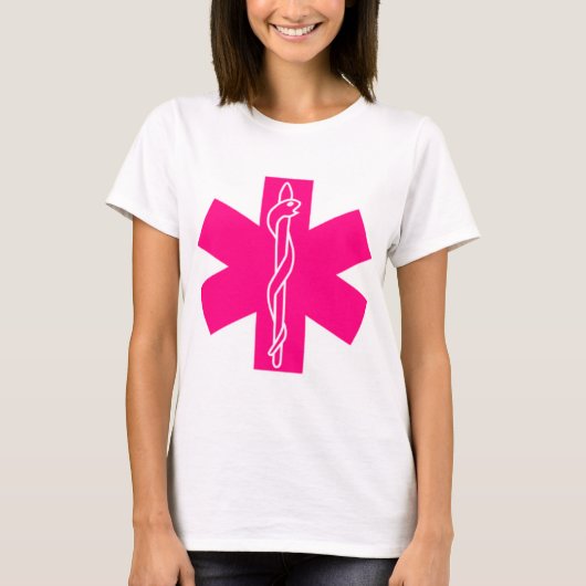 Paramedische roze ster van leven t-shirt (Voorkant)
