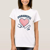 Paramedische stethoscoop met hart t-shirt (Voorkant)