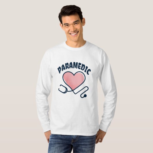 Paramedische stethoscoop met hart t-shirt (Voorkant volledig)