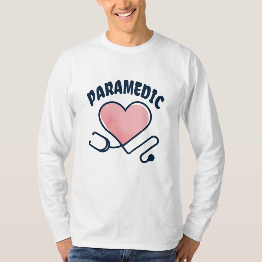 Paramedische stethoscoop met hart t-shirt (Voorkant)
