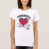 Paramedische stethoscoop met hart t-shirt (Voorkant)