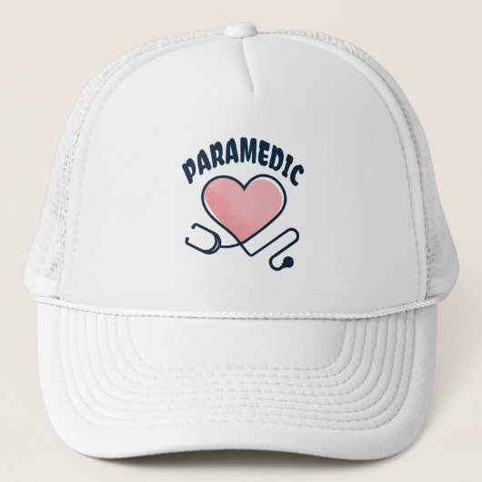 Paramedische stethoscoop met hart trucker pet (Voorkant)