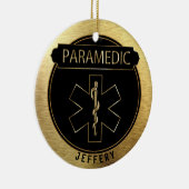 Paramedische 🚑 - UpScale Black en Gold Keramisch Ornament (Rechts)