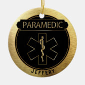 Paramedische 🚑 - UpScale Black en Gold Keramisch Ornament (Voorkant)