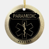 Paramedische 🚑 - zwart en goud keramisch ornament (Voorkant)