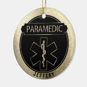 Paramedische 🚑 - zwart en goud keramisch ornament (Links)