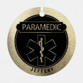 Paramedische 🚑 - zwart en goud metalen ornament (Voorkant)