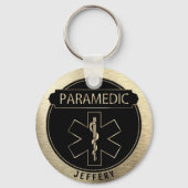 Paramedische 🚑 - zwart en goud sleutelhanger (Voorkant)