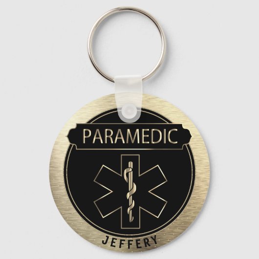 Paramedische 🚑 - zwart en goud sleutelhanger (Voorkant)