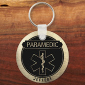 Paramedische 🚑 - zwart en goud sleutelhanger (Voorkant)
