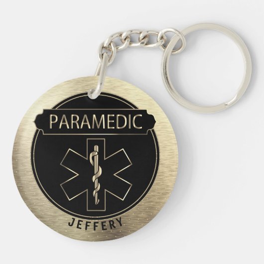 Paramedische 🚑 - zwart en goud sleutelhanger (Achterkant)