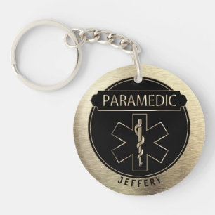 Paramedische 🚑 - zwart en goud sleutelhanger