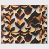 Parametrische 3D Bloemen Goud Modern Mozaïekpatroo Cadeaupapier (Vlak)