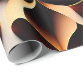 Parametrische 3D Bloemen Goud Modern Mozaïekpatroo Cadeaupapier (Rol Hoek)