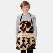 Parametrische 3D Bloemen Goud Modern Mozaïekpatroo Schort (Gedragen)