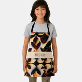 Parametrische 3D Bloemen Goud Modern Mozaïekpatroo Schort (Insitu)