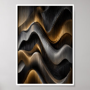 Parametrische golf-wandkunst poster