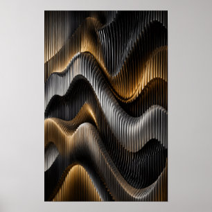 Parametrische golf wandkunst poster