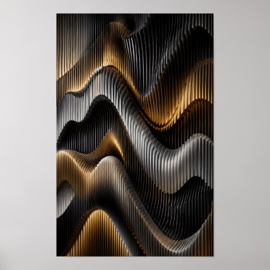 Parametrische golf wandkunst poster (Voorkant)