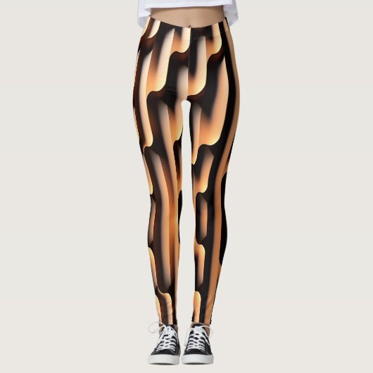 Parametrische raad 3D Modern Patroon Leggings (Voorkant)