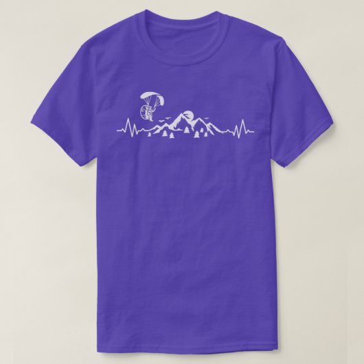 Paramotor Mountains Heartbeat Paraglider Paraglidi T-shirt (Design voorkant)