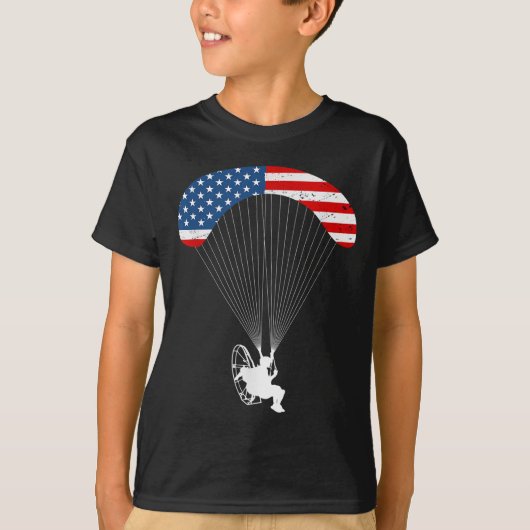 Paramotor Pilot American Flag  Paramoto T-shirt (Voorkant)