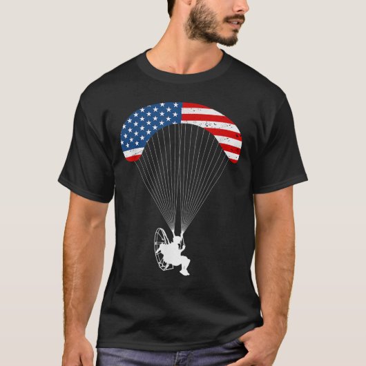 Paramotor Pilot American Flag  Paramoto T-shirt (Voorkant)