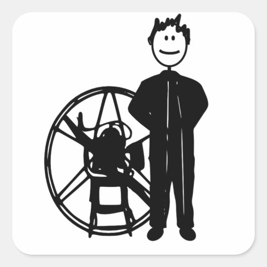 Paramotor Pilot Vierkante Sticker (Voorkant)