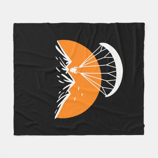 Paramotoring Retro  Fleece Deken (Voorkant (Horizontaal))