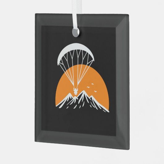 Paramotoring Retro Glas Ornament (Voorkant links)