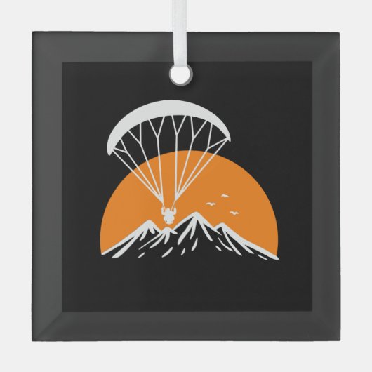 Paramotoring Retro  Glas Ornament (Voorkant)