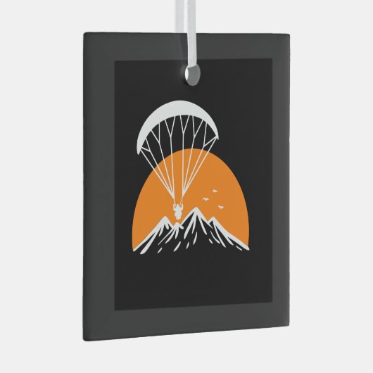 Paramotoring Retro  Glas Ornament (Voorkant Rechts)
