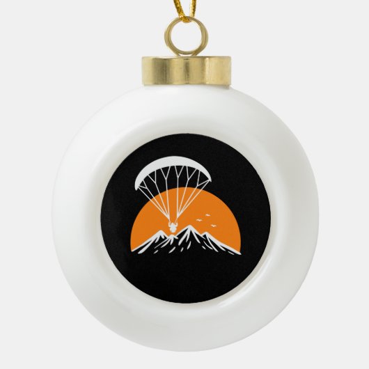 Paramotoring Retro  Keramische Bal Ornament (Voorkant)