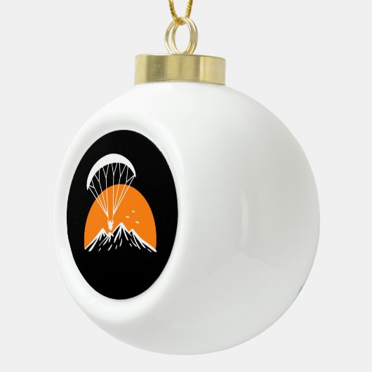 Paramotoring Retro  Keramische Bal Ornament (Rechts)