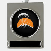 Paramotoring Retro  Verzilverd Banner Ornament (Voorkant)