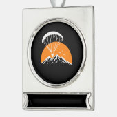Paramotoring Retro  Verzilverd Banner Ornament (Links)