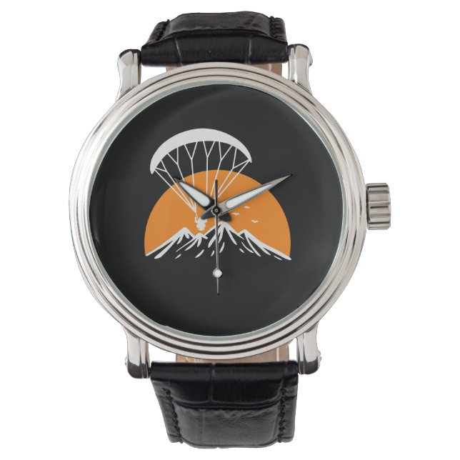 Paramotoring Retro Vintage Horloge (Voorkant)