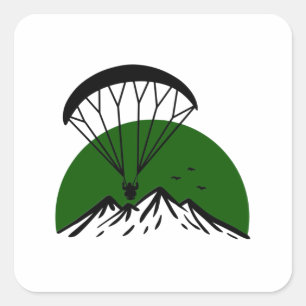 Paramotorretro  vierkante sticker