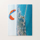 Paramotors piloten die over de Bosphorus vliegen Legpuzzel (Verticaal)